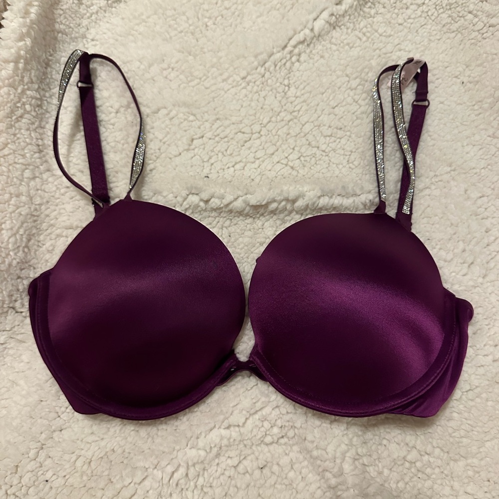 Victoria’s Secret bombshell bra purple bedazzled